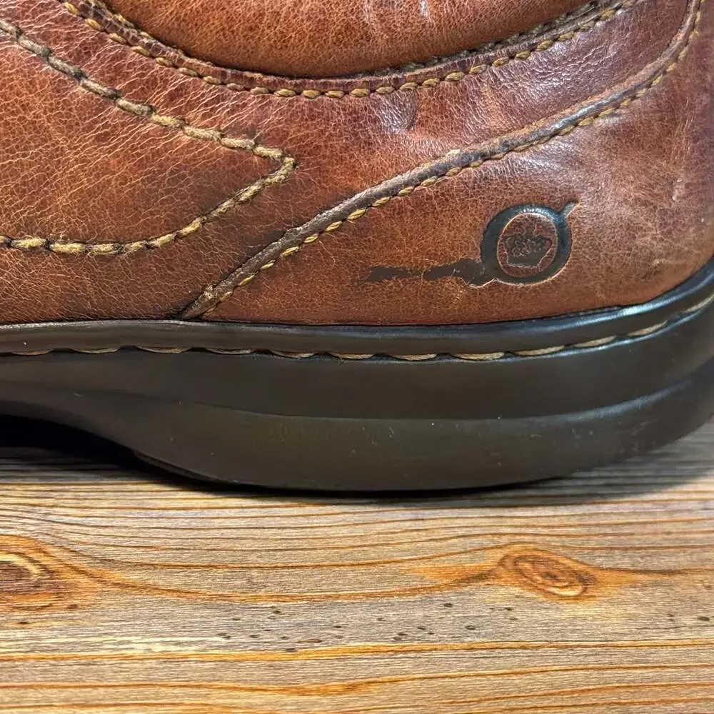 Born Men's Brown Leather Lace-Up Casual Oxford Shoes, Size 11/45
